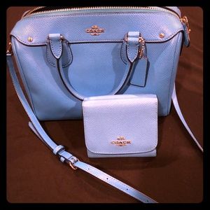 Light blue Coach crossbody